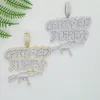 Chains Iced Out Bling CZ Letters Ceried Steppa Gun Pendant Necklace 2 Colors Cubic Zircon Charm Hip Hop Jewelry For Men8780608