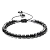 Perdita di peso alla moda Bracciale per terapia magnetica in pietra nera rotonda Assistenza sanitaria Ematite Stretch Braccialetti affascinanti per uomo Donna