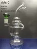 Nouvelles plates-formes pétrolières en verre évidées recycleur pneus perc tuyaux bong verre tuyau d'eau capiteux dab rig brûleur de tuyau