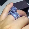 Choucong Luxury Dewelry 925 Серебряное серебро с крупным круглым срезом белый топаз CZ Diamond Pare Ring