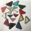 Multicolor Triangle Diy Jewelry Hair Accessories with Stamp Metal Leather Triangle Letter Diy Making Accessories Wholesale