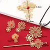 Ethiopian Cross Jewelry 24k Gold Color Trendy Africa Dubai Bridal Wedding Jewelry Sets H1022