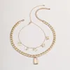 Kreativa smycken Multi-Layer Lock Pendant Neck Chain Fashion Simple Farterfly Pendant Halsband