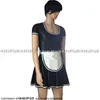 Black And White Short Sleeve Sexy French Maid Latex Dress With Apron Zipper At Back Rubber Uniform Bodycon Playsuit 0198