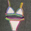 Kobiety Handmade Dzianiny Bikini Set Swimwear Beachwear Sexy Niski Talia Swimsuit Kobiet Kąpiel Sużem Pływanie Assorted Kolory