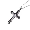 Jezus Cross Rhinestone Inlaid Hanger Ketting Heren Religieuze geloof Sieraden G1206