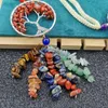 Hängen Yoga 7 Chakra Natural Stones Healing Crystals Tree of Life Wall Hanging Pendant Ornament Decoration For Good Luck Reiki Yoga Medit