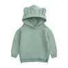 Barn vinter fleece hoodie tjejer godis solid sweatshirts pojkar tecknad djur öra huva kappa stora barn höst jumper utomhusjackor baby barn kläder b7853