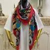 Women's square scarf scarves good quality 100% twill silk material classic design pint pattern size 130cm- 130cm