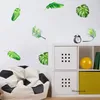 Hurtownie DIY Pastoral Styl Naklejki ścienne 6 Arkusze Tropikalne Zielone Liście Naklejka Samoprzylepna sypialnia Przedszkole Mural Wystrój Home