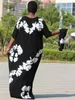 Dashikiage Black Cotton Soft Textured快適なドレスと大きなスカーフ210226