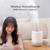 1000ml Wireless Essential Oil Diffuser Air Humidifier 2400mAh Battery Portable Rechargeable Aroma Humidificador Home 210724