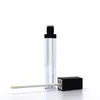 2021 6ml Empty Square Lip Gloss Tube Plastic Clear Lipstick Lip Balm Bottle Container with Lipbrush Black Cover for Travel and Home Use