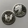 Nyaste 10 st Non magneitc 2021 Freedom Amerikanska Statyn 1 oz Silver Plated 40 mm Eagle Animal Decoration Art Collectible Coin