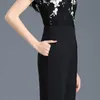 Summer Jumpsuit för kvinnor High Street Chiffon Floral Elegant Evening Party Black Flare Rompers Plus Size 2XL 3XL 4XL 210625