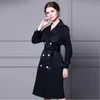 Frauen Trenchcoats Schwarz Khaki Zweireiher Weiblicher Frühling Herbst mit Gürtel Frau Slim Cotton Casual Mantel gekerbter britischer Stil Windbrea