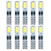 10PCS T5 W3W W1.2W Led-lampe Auto Instrument Lampe 5630 2 SMD Keil Dashboard Anzeige Auto Innen Lichter 6000k Warm Weiß 12V