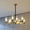 Nowoczesna miedziana żyrandol lampa oświetlenie do salonu sypialnia Nordic Lampy wisiorek Crystal Light Oprawa Luksusowa jadalnia