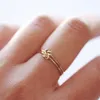 Knot Ring14K Złoto Wypełnione Kleckle Biżuteria Anillos Mujer Minimalistic Sacking Czeski Kobiety