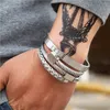 3 adet/takım Romen Rakamıyla Erkek Bileklik Paslanmaz Çelik Kenevir Halat Toka Açık Punk Bilezik Altın Pulseira Bileklik Bilezik Takı