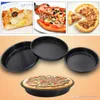 6/7/8/9/10 polegadas Pizza placa rodada prato pizza bandeja bandeja de comida de alimento aço carbono molde não-vara ferramenta de cozimento molde de cozimento pan xvt0874