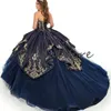 Cendrillon rouge robes de Quinceanera et broderie d'or 2021 robe de bal Poofy princesse bonbons 15 ans pour les jeunes filles robe de soirée formelle de bal