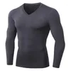 Camisetas para correr Camisa de baloncesto Camisas de manga larga para exteriores para hombre Plus Fleece con cuello en V Fitness Secado rápido Camiseta de manga larga1