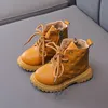 Primavera Autunno Ragazze Stivali Scarpe per bambini Velluto sottile Bambini Neve Bambino Moda Pelle Goffratura antiscivolo Caviglia corta 220222