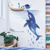 Creative Cartoon Sea Cat Dolphin Adesivi murali autoadesivi Decorazioni per camerette per bambini Adesivi per sfondo soggiorno Decorazioni per la casa 211112