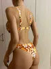 Bedrade push-up bikini mujer zomer bloem badpak vrouw gedrukt 2 stks badpak zwembad bad dames sexy badmode 210621