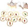 Juldekorationer Santa Claus LED Light Merry för Home Tree Hanging Ornament Xmas Navidad Year presenter