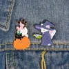 Pins, Brooches Halloween Wizard Brooch For Women Kitten Pumpkin Enamel Bag Shirt Pins Broches Badge Pines Metalicos Jewelry Brosche Accessor