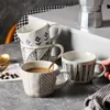 Canecas japonesas pintando mão de cerâmica xícaras de café antigo café