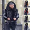 Fashion Parka Pilot Mens Punk Style Natural Fur Coat Men Winter Leather Jacket Motorcykelcykelkläder