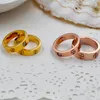 4mm 5mm Titanium Ateel Zilveren Liefde Ring Mannen en Vrouwen Rose Gouden Ringen Voor Liefhebbers Paar Ring sieraden Gift Groothandel KR001