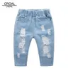 CROAL CHERIE moda niños rasgados niñas pantalones de mezclilla para adolescentes niños pequeños Jeans ropa para niños 2103063588437