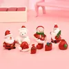 1-7pcs/set Miniature Christmas Tree Santa Claus Snowmen Terrarium Accessories Gift Box Fairy Garden Figurines Doll House Decor Y201020