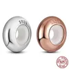 Borracha de silicone Bead 925 Silver Spacer Charme Fit original Pandora encantos Pulseira DIY para fazer jóias