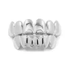 Mode Hip Hop Rapper Real Gold Silver Plated Tand Grillz Set för män Kvinnor Bling Teeth Grills Hög kvalitet