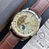 Yeni En İyi Marka Saat Erkekleri Otomatik Yüksek Kaliteli Saat Deri Kayış Mens Mekanik Orologio Di Lusso Bileklik226G