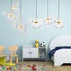 Personalizado sala de estar lustre moderno bolha vidro transparente lâmpada pingente lâmpadas para crianças decoração interior luminária289y