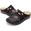 Kvinnor Sandaler Sommarskor Träskor Ladies Comfort Closed Toe Wedges Plattform Blomma Slipper Zapatillas Mujer 210610