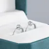 Hoop Huggie Bella Box Orecchini semplici con zirconi per donna Rotondo in argento sterling 925 femminile di lusso per la festa nuziale, gioielli raffinati, ragazze eleganti