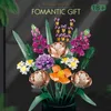 WOMA Merk C0214 Simulatie Rose Fomantic Flower Bouquet Bouwblok Bakstenen Speelgoed Picness Kit Set Gift voor Meisjesvriend Q0823