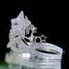 Nieuwe luxe simulatie vijfpuntige ster snijring Explosies high carbon diamanten kroon modieuze vrouwelijke sieraden83863196375725