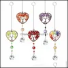 Pendentifs Arts, artisanat cadeaux maison jardin suspendu cristal Suncatcher pierre amour carillons éoliens perles prisme pendentif fabricant gouttes accrocher pour fenêtre,