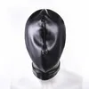 Masque de harnais de tête de bondage en cuir avec capuche en cuir de fourrure stricte pour hommes gays femmes jeu érotique pour adultes Premium esclave de verrouillage à capuche 2107224726653