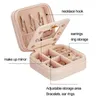 Storage Boxes & Bins Portable Two Layers Jewelry Box Travel Jewellery Organizer PU Leather Zipper Case Ring Earring Necklace Display Storage Mother's Day Gift ZL0341