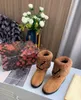 2021 Designer Women Snowdrop Flat Ankel Boot Lady Fashion Snow Boots Vattentät Vinter Varm Wool Leather Boots Toppkvalitet US 5-11