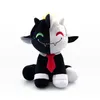 25 cm Anime Ranboo Sitzen Schwarz und Weiß Lamm Plüsch Spielzeug Kawaii Cartoon Weiche Kuscheltiere Puppen Spielzeug für Kinder geburtstag Geschenke